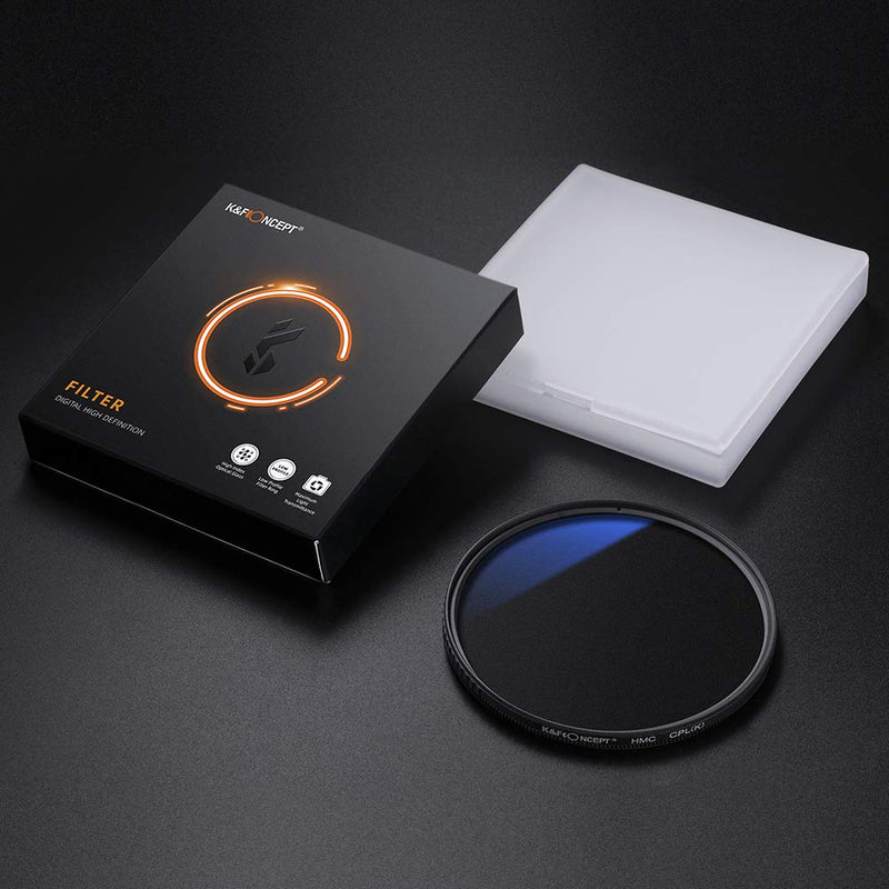 K&F Concept 72MM Circular Polarizer Glass Filter Ultra-Slim, Multi Coated