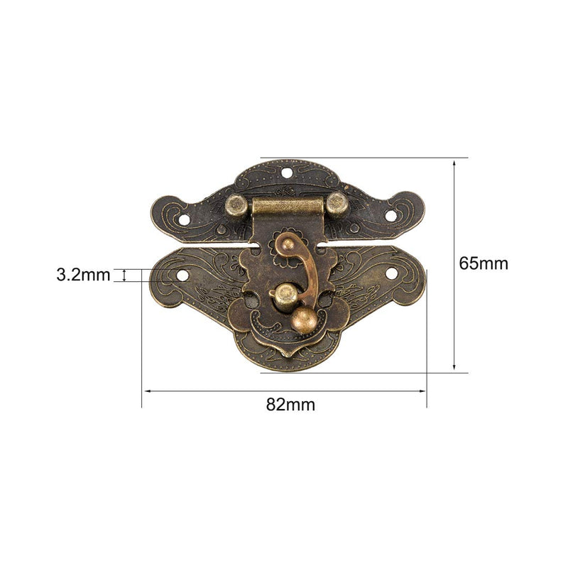[AUSTRALIA] - uxcell 2 Sets Wood Case Chest Box Rectangle Clasp Closure Hasp Latches Bronze Tone 82 x 65mm 