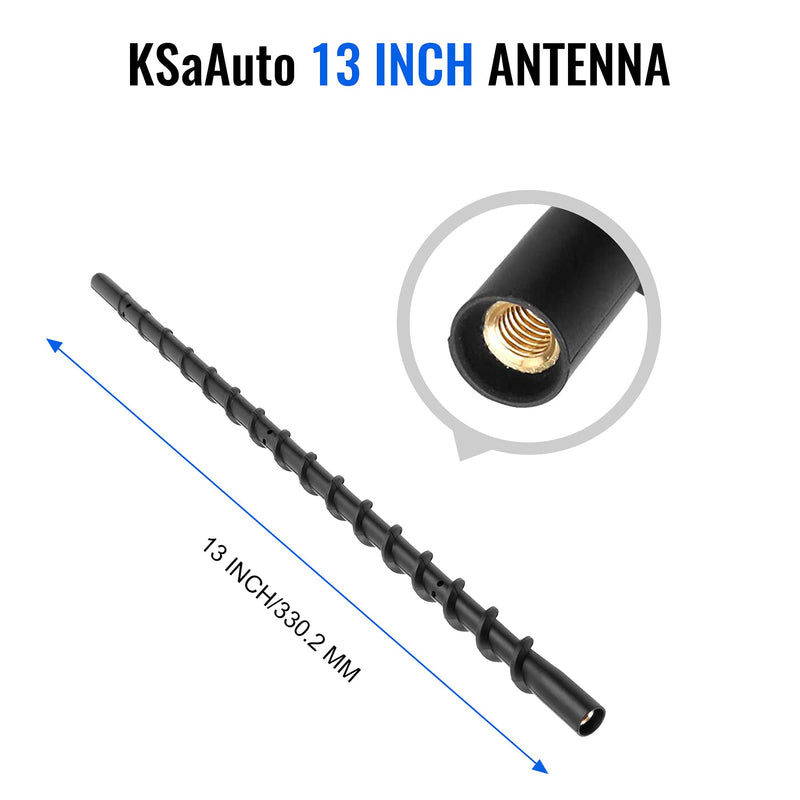 KSaAuto 13 Inch Antenna Compatible with Dodge Ram 1500 2500 3500 (2010-2021), Internal Highly Conductive Copper Core, Designed for Optimized Car Radio FM AM Signal Reception