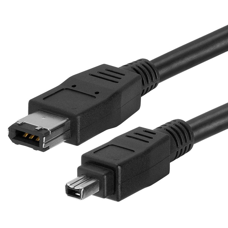 Cmple - 10FT FireWire IEEE 1394 Cable/iLink 6 Pin to 4 Pin Male to Male DV Cable 4-Pin to 6-Pin FireWire Cable Cord for Computer Laptop PC to JVC Sony Camcorder - 10 Feet Black