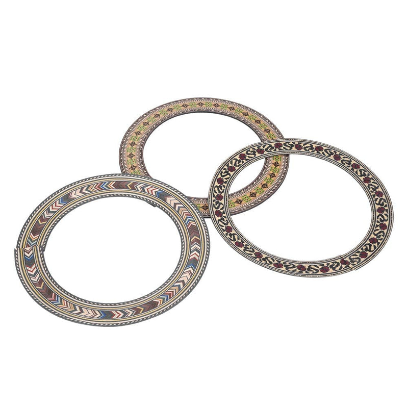 Bnineteenteam 3Pcs Wood Soundhole Rosette Inlay Sound Hole Decal for Acoustic Classical Guitar Parts Accessories