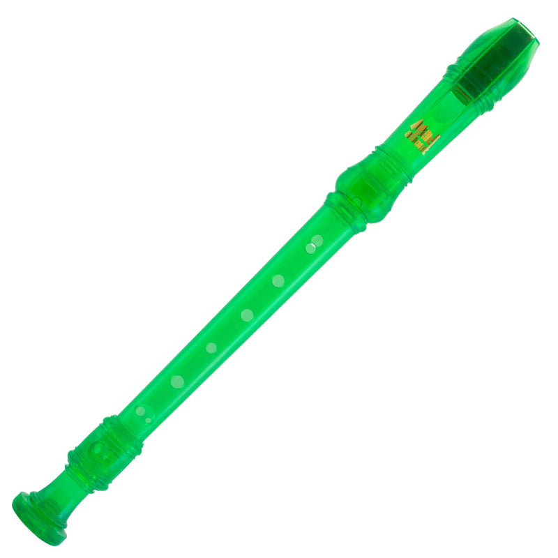 Mad About REC03 Descant Recorder, Soprano School Recorder with Bag, Cleaning Rod and Fingering Chart, Green, MA-REC03