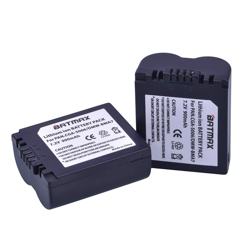 Batmax 2Packs CGA-S006 CGA-S006E Battery + Dual USB Charger for Panasonic Lumix DMC-FZ7 DMC-FZ8 DMC-FZ18 DMC-FZ28 DMC-FZ30 DMC-FZ35 DMC-FZ38 DMC-FZ50 Digital Cameras