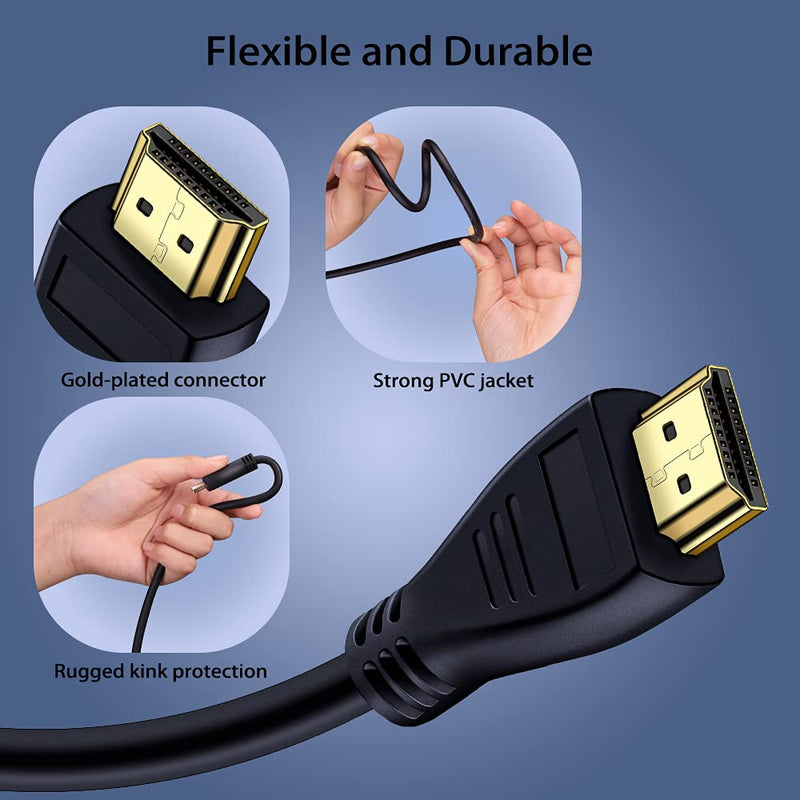 4K HDMI Cable 10FT/3M, Extractme 18Gbps High Speed HDMI 2.0 Cable Supports 4K@60Hz HDR, 3D, 2160P, HDCP 2.2, Ethernet, ARC, HDMI Cord for Laptop, PS4, PS3, Xbox One, UHD TV, Monitor 10 Feet