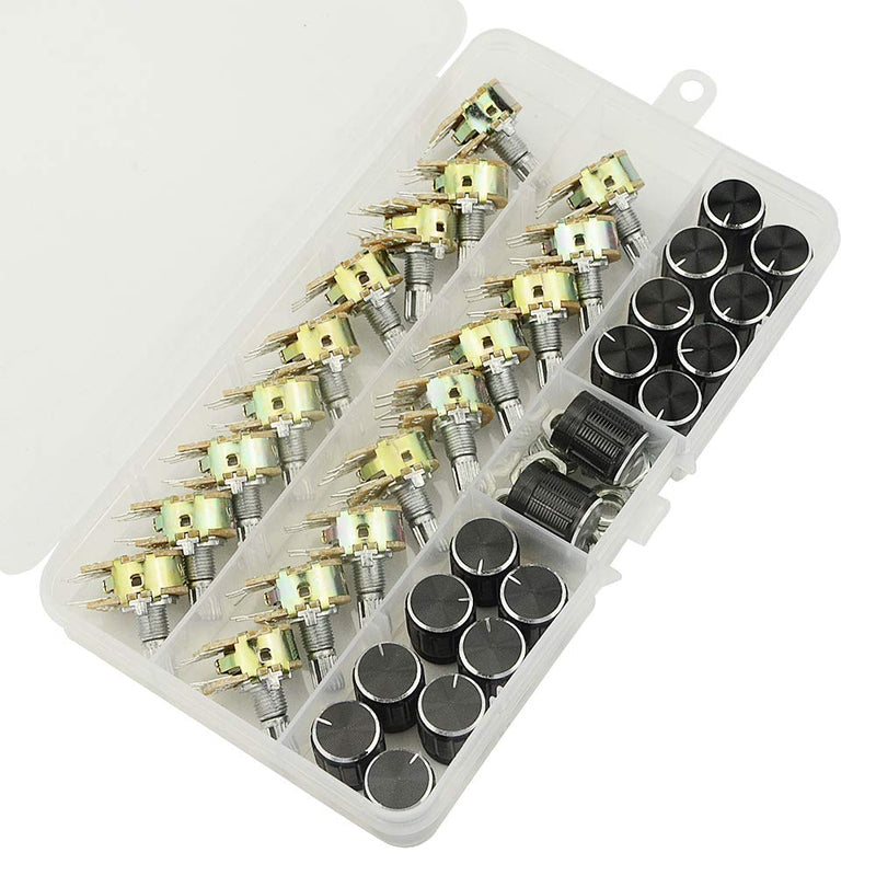 WMYCONGONG 18 PCS 10K Ohm Volume Control Potentiometer Dual Turn Guitar Potentiometer (Dual Linear)