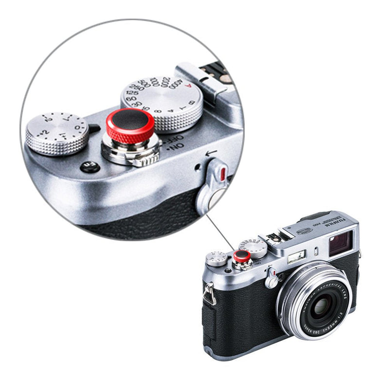 Camera Soft Release Button JJC Shutter Button for Fuji Fujifilm X-E4 X-T4 X-T3 X-T2 X-T30 X-T20 X-T10 X-PRO3 X-PRO2 X-PRO1 X100V X100F X100T X100S X-E3 for Sony RX10 IV III RX1RII RX1R RX1 Red & Black