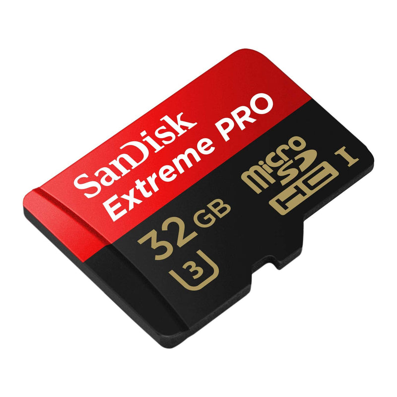 SanDisk 32GB Micro SDHC Extreme Pro Memory Card Works with DJI Osmo Action Camera (SDSQXCG-032G-GN6MA) Class 10, UHS-1, U3, 4K, Bundle with (1) Everything But Stromboli SD, MicroSD Card Reader 32GB Class 10