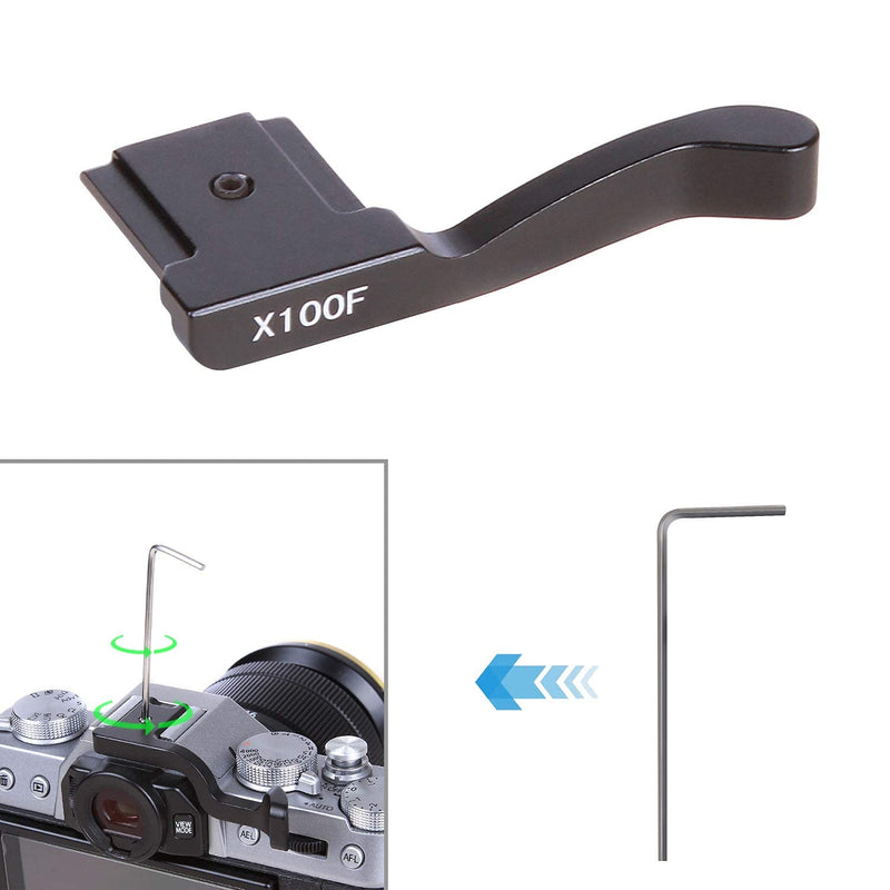 Fotga Hot Shoe Mount Thumb Up Grip for Fujifilm X100F Digital Camera Black