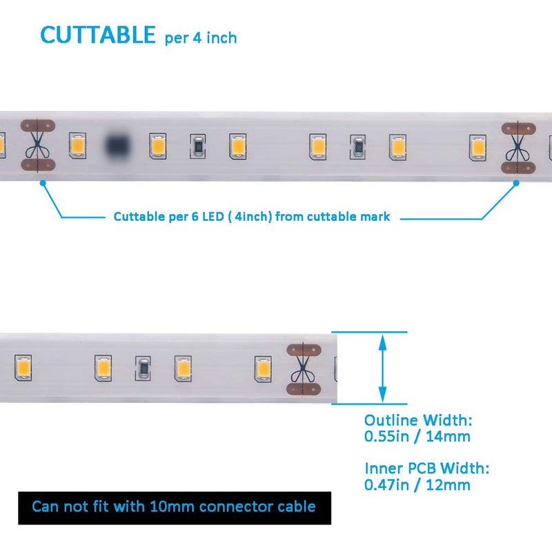 [AUSTRALIA] - Enersystec 120V Dimmable LED Strip Light, Work with Smart Plug, Waterproof IP65, No Need LED Driver Converter, Cool White 6000K LED Rope Light, Kitchen Under Cabinet LED Lights 