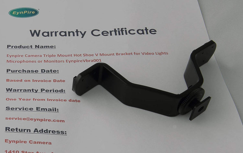 Eynpire Camera Triple Mount Hot Shoe V Mount Bracket for Video Lights Microphones or Monitors EynpireVbra001