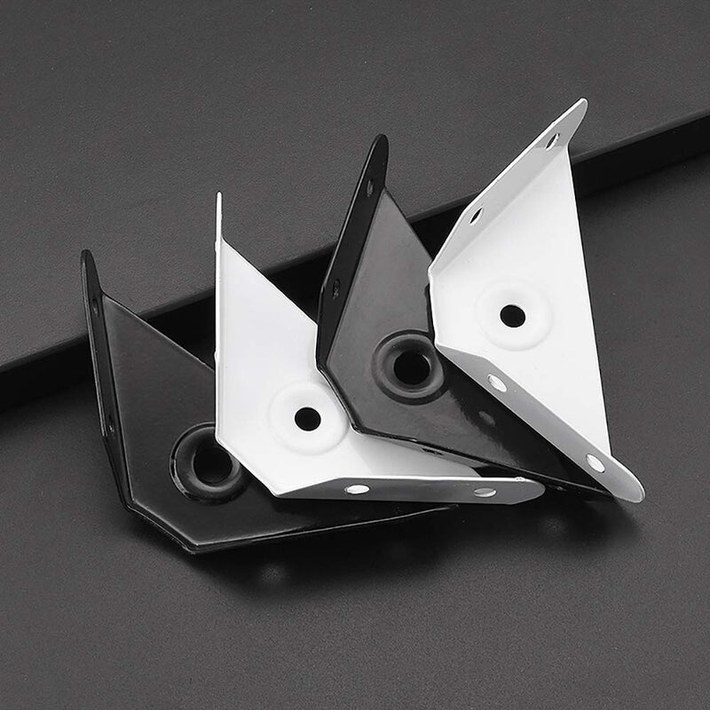 HOWDIA 12 Pcs Steel Corner Braces Joint Trapeziform Angle Code Brackets Corner Brace Support Bracket Fastener (Black) Black
