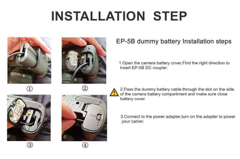 Tengdaxing EH-5b EP-5B DC Coupler AC Power Adapter Kit for Nikon D500 D600 D610 D750 D780 D800 D800E D810 D810A D850 D7000 D7100 D7200 D7500 Z5 Z6 Z6II Z7 Z7II 1V1 Cameras.