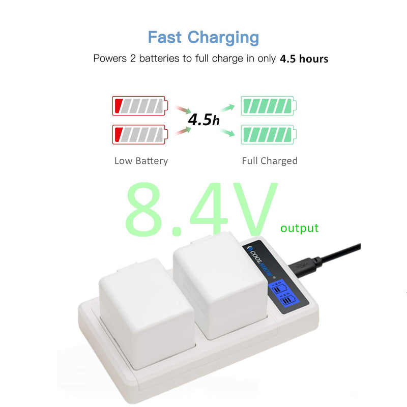 COOLSHOW Rechargeable Battery Replacement 2 Pack for Arlo Pro,Arlo Pro 2 (VMA4400) and LCD Dual Arlo Battery Charger Compatible with Arlo Pro,Arlo Pro 2,Arlo Go and Arlo Security Light Battery