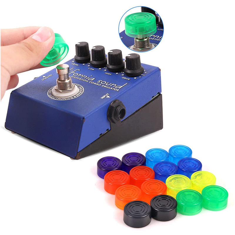 Jiayouy Guitar Effect Pedal Footswitch Toppers Foot Nail Cap Protection Cap for Guitar Effect Pedal Protection Cap Colorful 20PCS/Set
