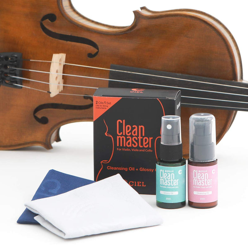 CIELmusic String Instrument Cleaning Kit, Violin Cleaning Kit, Violin Cleansing Oil Set + Cleaning Cloth, Violin Polish, Violin Viola Cello Cleaner