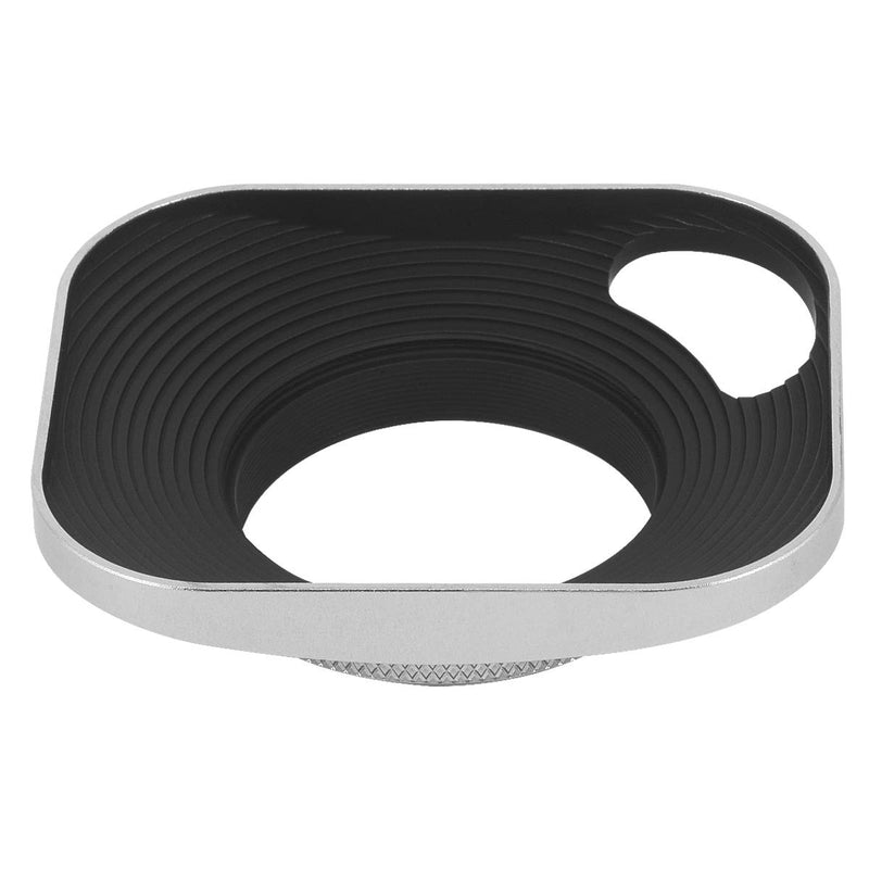 Haoge LH-W39P 39mm Square Metal Screw-in Lens Hood Hollow Out Designed with Cap for Leica Rangefinder Camera with 39mm E39 Filter Thread Lens Silver