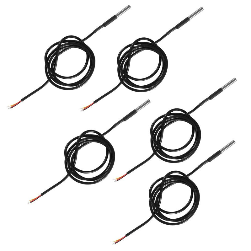 Organizer 5pcs DS18B20 Temperature Sensor Temperature Probe Stainless Steel Package Waterproof