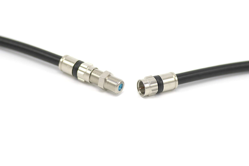 3' Feet, Black RG6 Coaxial Cable (Coax Cable) with Weather Proof Connectors, F81 / RF, Digital Coax - AV, Cable TV, Antenna, and Satellite, CL2 Rated, 3 Foot 3 Feet (0.9 Meter)