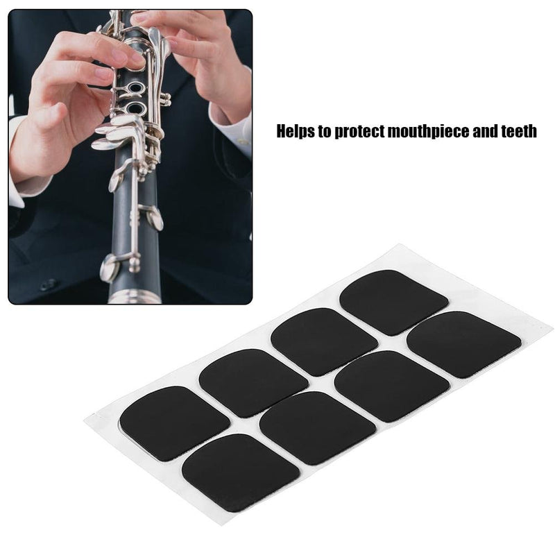 Bnineteenteam Sax Mouthpiece Patches Pad for Soprano Alto Tenor Saxophone Clarinet (0.3/0.5/0.8mm 2 Color，2 Shape 0.8mm black round