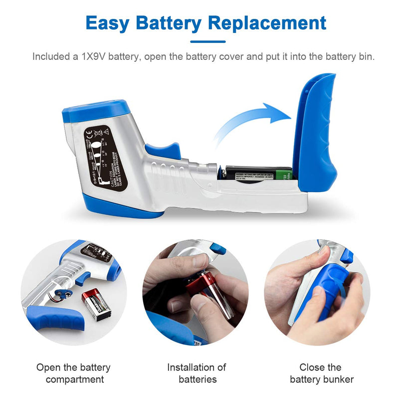 Digital Laser Infrared Thermometer AP-981A Non-Contact IR Thermometer Gun Temperature Gun -58℉~ 662℉(-50℃~350℃) with Backlight Data Hold for Swimming Cooking BBQ Automotive(NOT for Human) White