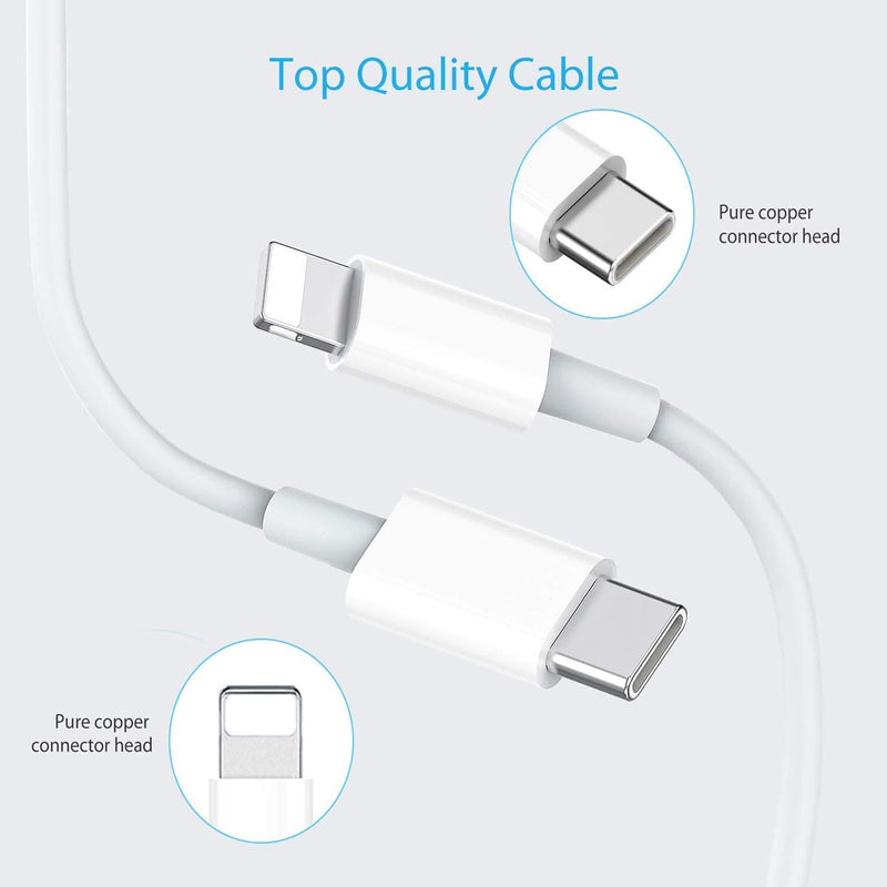 iPhone 12 Charger, USB C Fast Charger, 20W PD USB C Wall Charger with 3FT Type C to Lightning Cable Compatible with iPhone 12/12 Mini/12Pro/12 Pro Max/11/11Pro/11 Pro Max/Xs Max/XR/X More