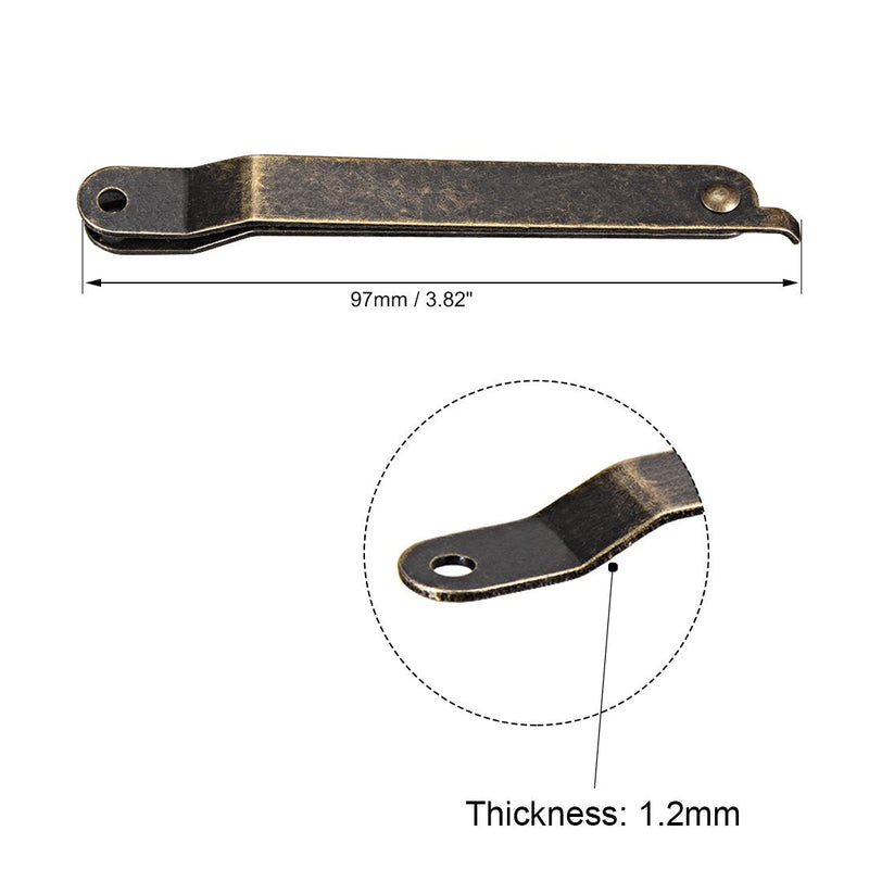 uxcell Folding Support Hinge Furniture Decorative Box Lid Hinges Bronze Tone 97mmx11mm 15 Pcs