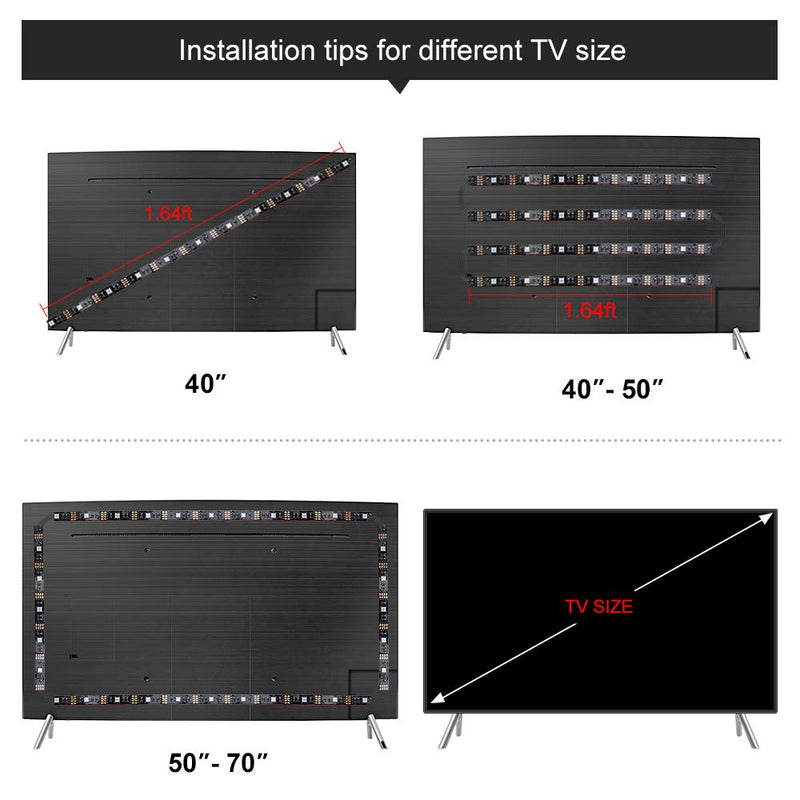 [AUSTRALIA] - 6.6Ft LED TV Backlights, RGB TV Strip Lights kit with Remote, USB Powered Bias Lighting for 40 Inch-75 Inch TV, Home Theatre and PC Monitor 6.6FT 