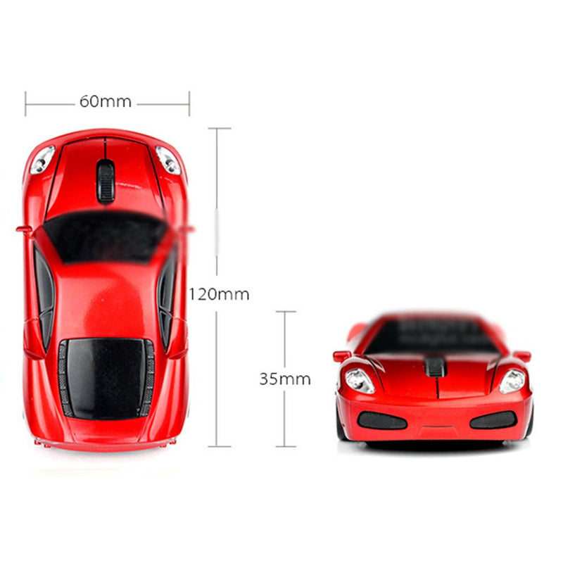 MGbeauty Sport Car Shape Computer Mice 2.4ghz Wireless Mouse 1600dpi Optical Gaming Mice (Red) Red
