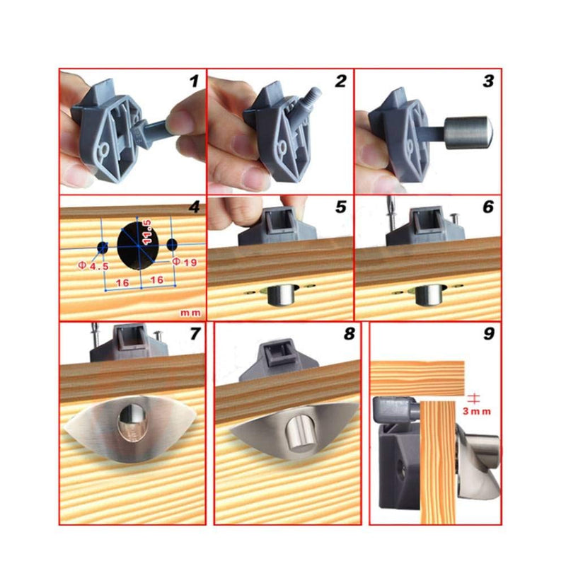 Encell Set of 4 Push Latch Catch for RV Caravan Cupboard Motorhome Boat Satin Nickel