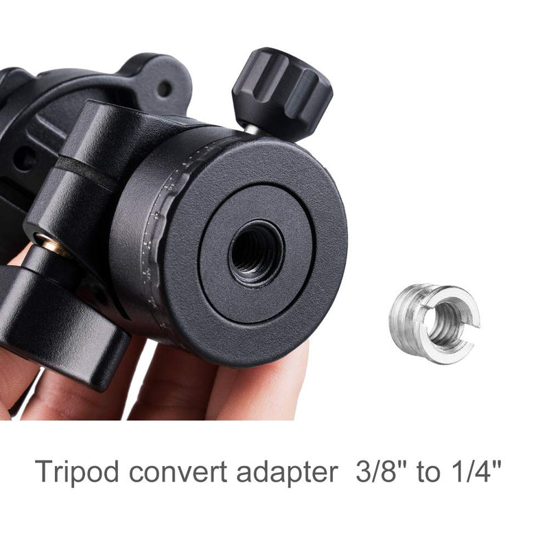 K&F Concept Professional 28mm Metal Tripod Ball Head 360 Degree Rotating Panoramic with 1/4 inch Quick Release Plate Bubble Level for Tripod Monopod Slider Camera Camcorder up to 22 pounds 28mm ball head
