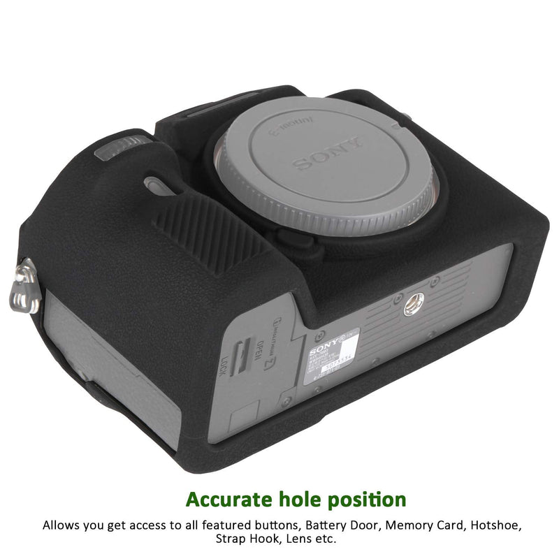 Easy Hood Camera Case for Sony Alpha a7III a7 III a7R III a7RIII ILCE-7RM3 a73 a7R3 a7R Mark III Soft Silicone Rubber Protective Body Housing Case Skin Camera Protector Cover (Black) Black