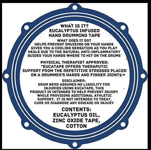 Eucatape Eucalyptus Infused Hand Drumming Tape - Heals and Protects Hands from Blisters Cuts Dry Skin, Better than Drum Gloves for Drum Sets Sticks Percussion, Navy