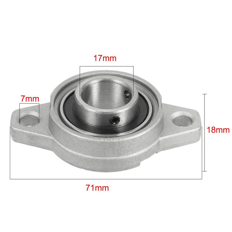 Xnrtop KFL003 17mm Zinc Alloy Self Aligning Pillow Block Flange Bearing, Zinc Pack of 4