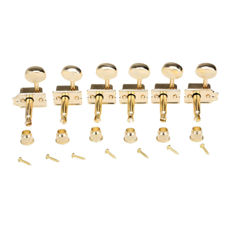 Musiclily Pro Vintage Guitar Tuners Split Shaft 6 in Line Machine Heads Tuning Pegs Keys Set for Squier Classic Vibe Fender Strat/Tele Style, Gold