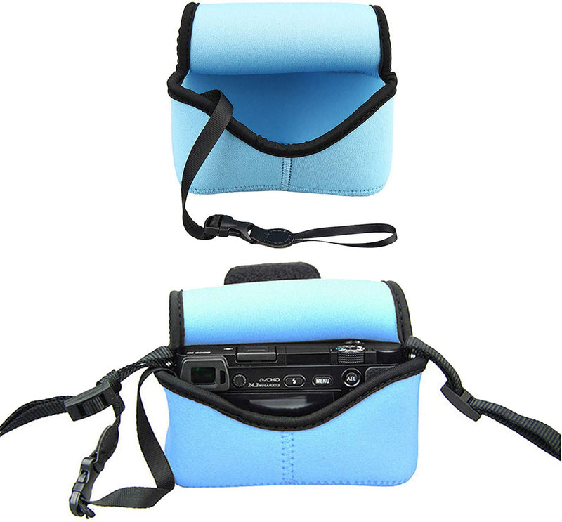 JJC Sky Blue Water Resistant Ultra Light Neoprene Camera Case Pouch Bag, Compatible: Sony a6600 a6500 a6400 a6300 a6100 a6000 a5100 +16-50mm Pancake Lens & Panasonic LX100 LX100 II Sigma FP