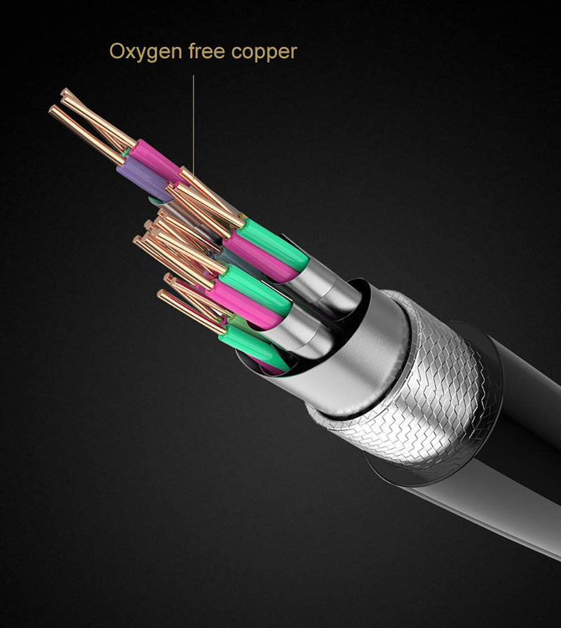 SIKAI MOSHOU Ultra High Speed HDMI 2.1 Cable 8K 60Hz, 4K 120Hz, 3D Ultra HDR 48Gbps HiFi eARC Dolby Atmos HDCP2.2 HDMI Cable Compatible with Samsung QLED 8K Q900 TV, TCL Roku TV, VIZIO TV (12 Feet) 12 Feet