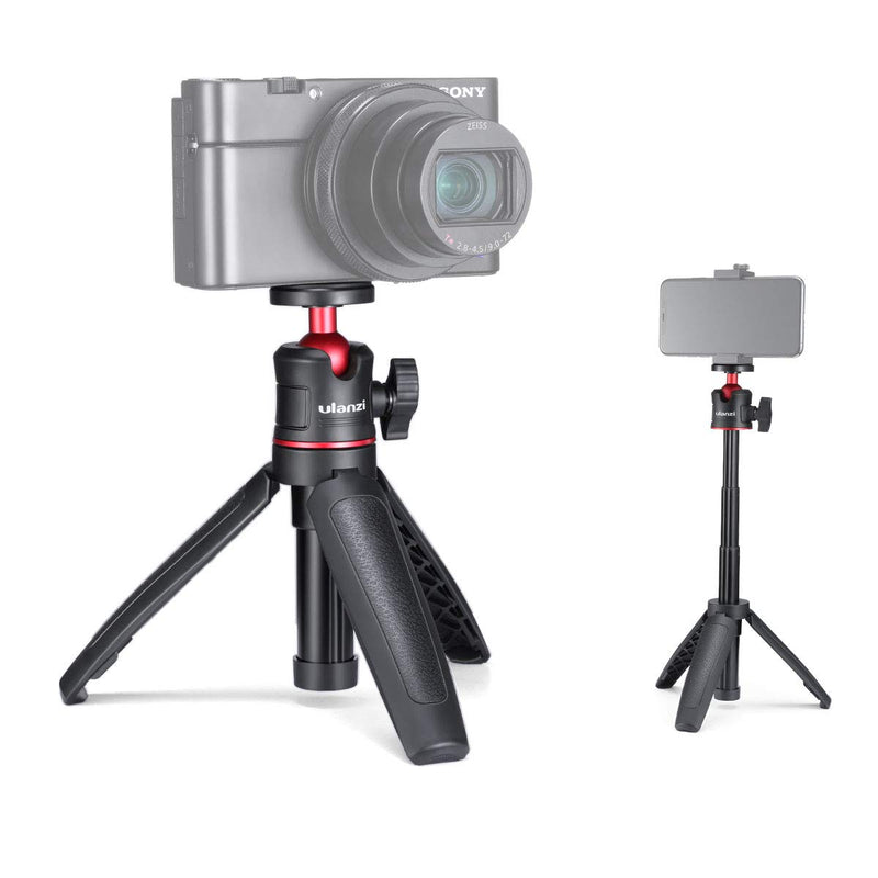 Black Mini Tripod for Camera, 1/4" Screw Universal for Sony/Canon/Nikon/Fujifilm Vlog Camera, Extendable Handheld Portable Vlogging Tripod Mount, Video Shooting Filming Table Stand