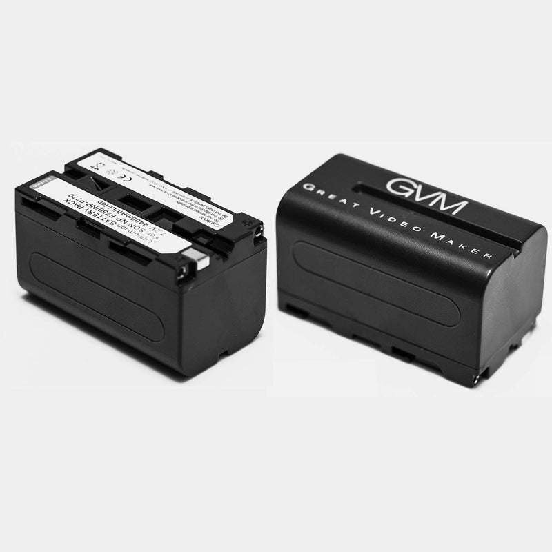 GVM 2 Pack NP-F750 Replacement Batteries and Chargers for Sony NP-F975, NP-F960, NP-F950, NP-F930, NP-F770, NP-F750, NP-F550, DCR, DSR, HDR, FDR, HVR, HVL and LED Light