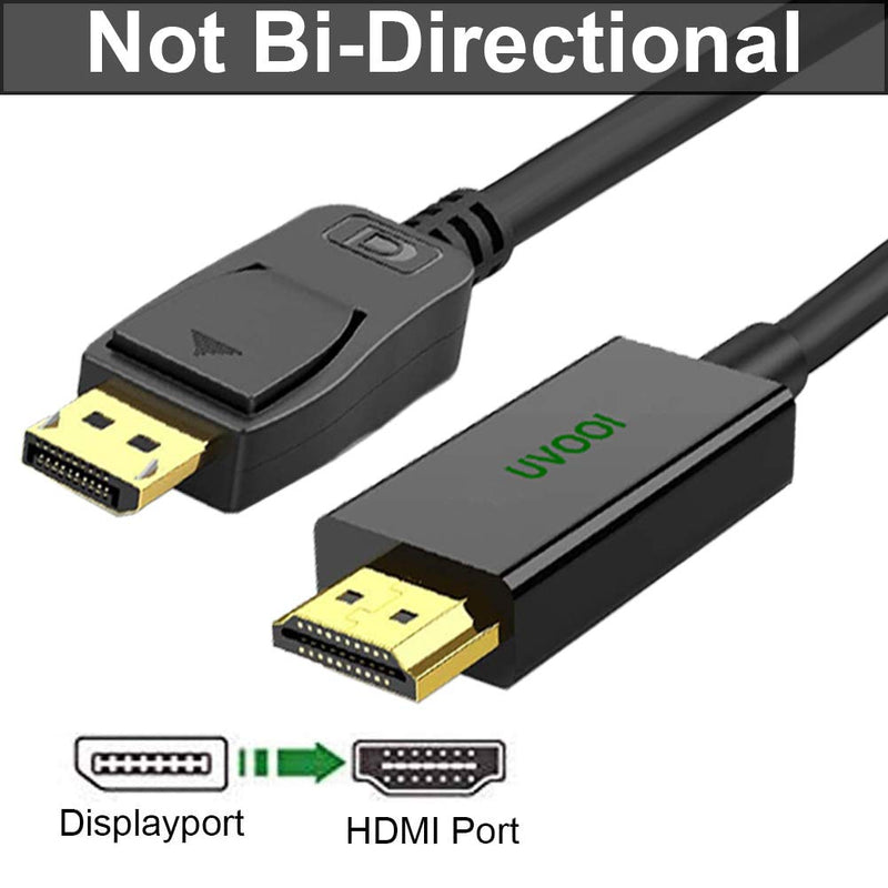 [AUSTRALIA] - DisplayPort to HDMI Cable 6ft 5-Pack, Display Port (DP) to HDMI Cable 6 feet Adapter for All DisplayPort Laptop/Computer to Monitor/HDTV/Projector with HDMI BK6ft5P 