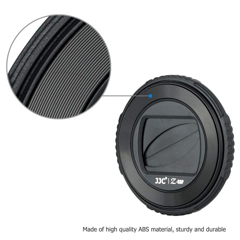 JJC LB-T01 Lens Cap Cover Protector for Olympus TG-6 TG6 TG-5 TG5 TG-4 TG4 TG-3 TG3 TG-2 TG2 TG-1 TG1 Tough Waterproof Camera, Rotate to Open or Close Leaves, Made of ABS Materials - Black