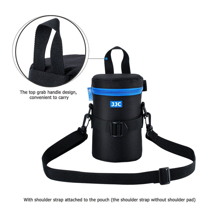 JJC Deluxe Lens Case Pouch for Canon EF 75-300mm f4.5-5.6/EF 24-105mm f4L/EF 16-35mm F4L/EF 100mm f2.8L,Nikon AF-S 24-70mm f2.8/16-35mm f4G/70-300mm f4.5-6.3G and other Lens below 3.15" x 6.69"(D x L) L Size