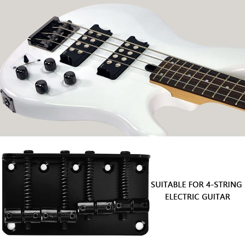 Tbest 4 String Vintage Style Bass Bridge for 4-String Electric Bass Guitar 3 Colors to Choose(Black) Black