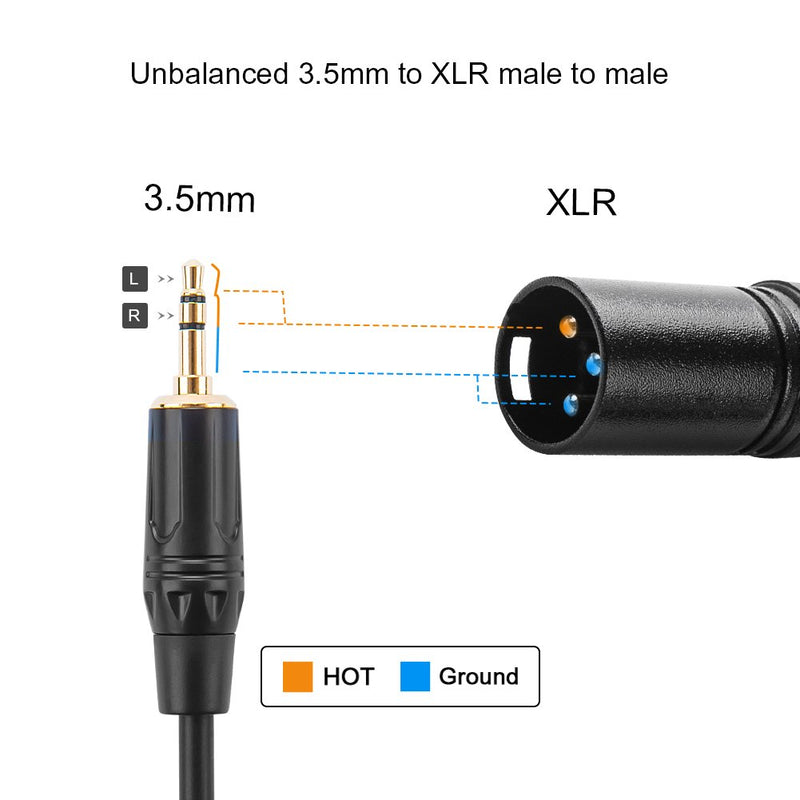 [AUSTRALIA] - 3.5mm to XLR Cable 10FT, CableCreation 3.5mm Male to XLR Male Microphone Cable, XLR to 3.5mm Cable Compatible with iPhone, iPod, Tablet, Laptop, Microphone, Amplifier, Audio Board, 3M 10 Feet 