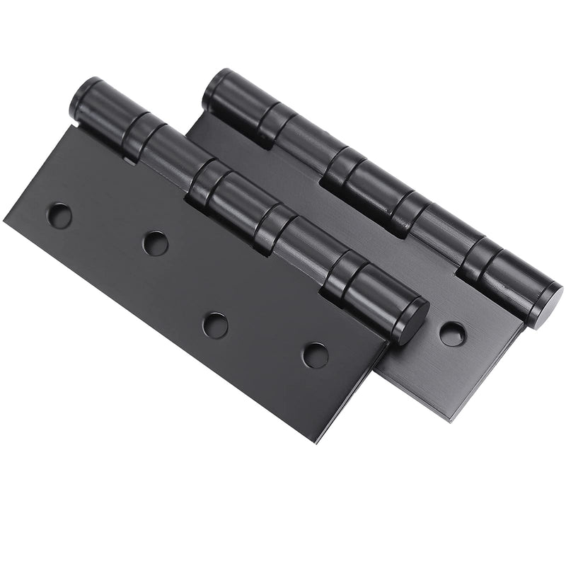 Dluno Heavy Duty Door Hinges 2 Pack Matte Black Door Hinges 4 Inch x 3 Inch Solid Stainless Steel Square Door Hinges Standard Bedroom Interior Door Hinge Hardware Control (Matte Black)
