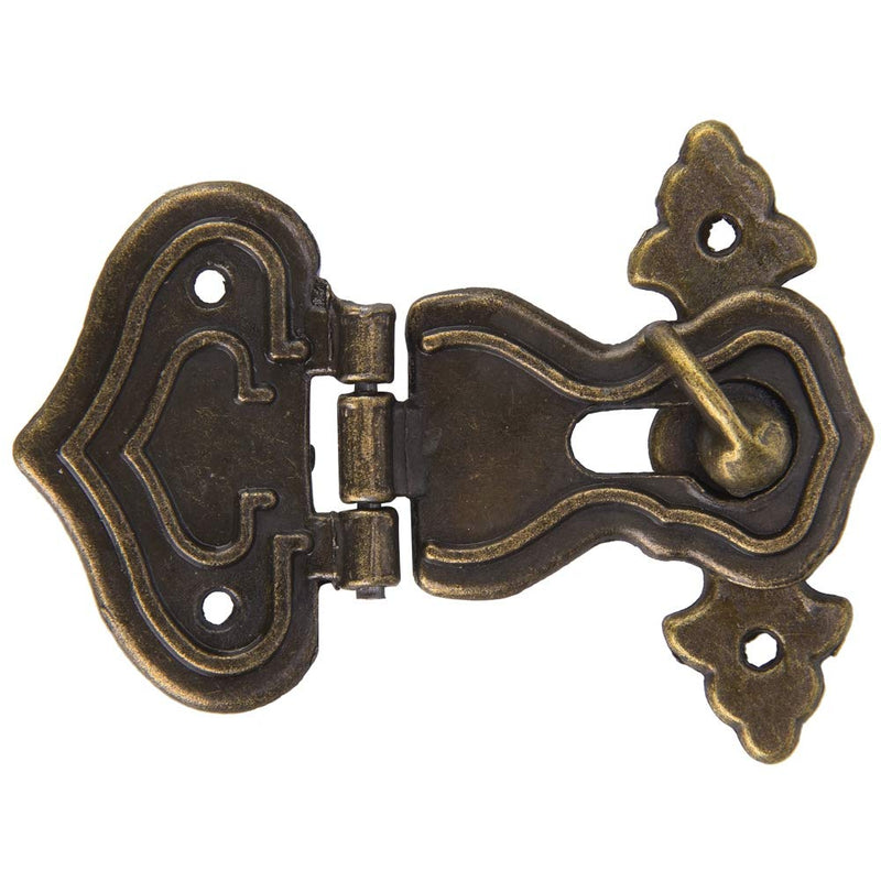 10Pcs Boxes Hasp Latch, Antique Style Bronze Buckle Alloy Lock Hoist Lock Jewelry Wooden Box Hasp Latch Lock with Screws Bronze Coloured Latch Catch
