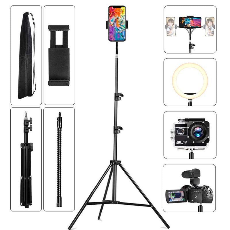 Phone Tripod, 22.8" to 66.9" Portable and Extendable Cell Phone Tripod Stand for Video Recording, Vlogging, Photography