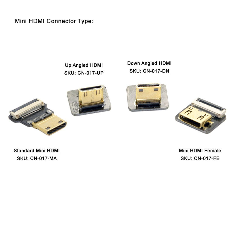 JSER CYFPV Mini HDMI Type C Male Connector Down Angled 90 Degree for FPV HDTV Multicopter Aerial Photography Black Mini HDMI Down Angled