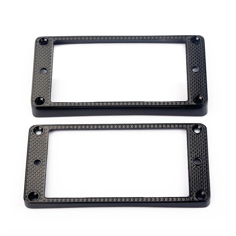 Alnicov 2 Pcs Curved Bottom Humbucker Pickup Ring Set for Epiphone Guitar Accessories,Black