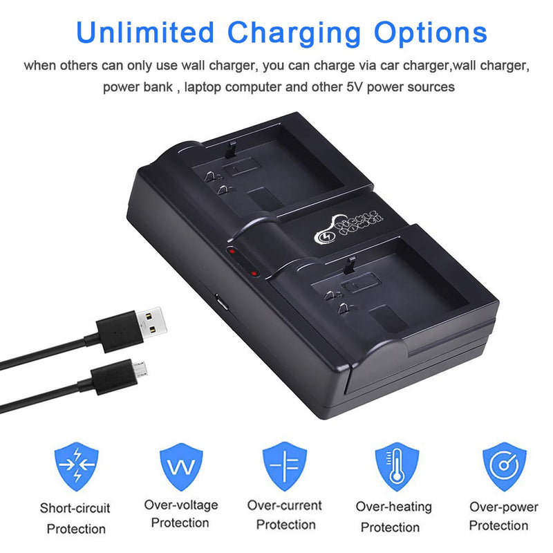 Dual Fast Battery Charger for Arlo Batteries, Charging Station for Arlo Pro/Pro 2/Go Camera