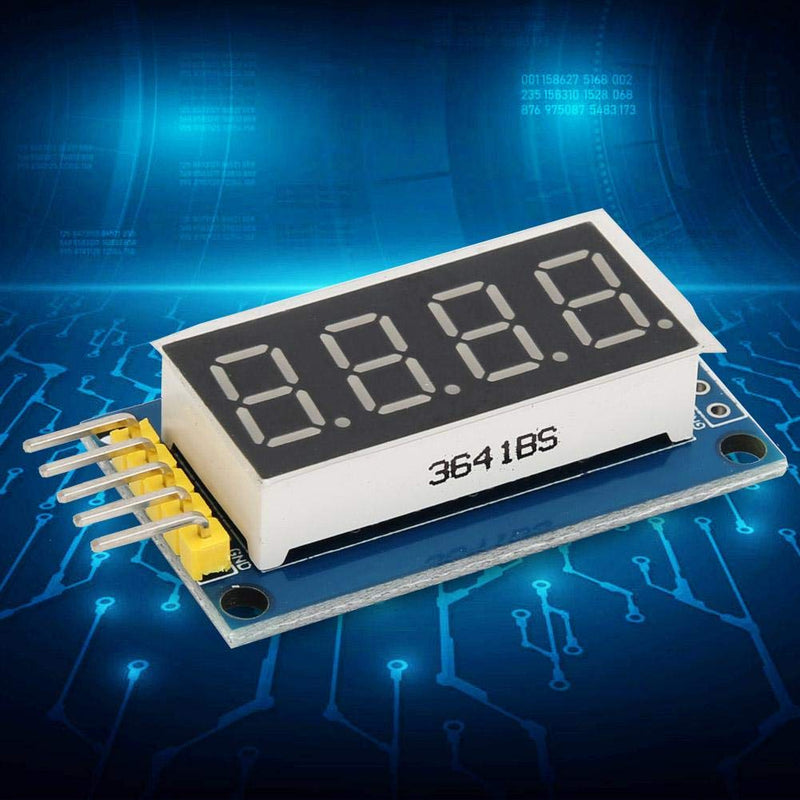 0.4In 4-Digit Tube LED Segment Display Module 74HC595 Drive Chip Tube Clock Display 3.3V-5V Common Anode